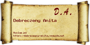 Debreczeny Anita névjegykártya